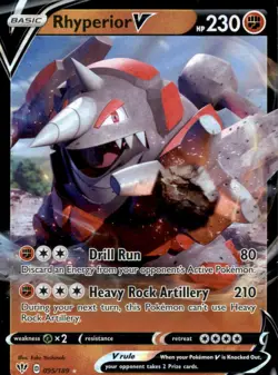 Rhyperior V 095/189 Holo V Rare Darkness Ablaze Pokemon Near Mint - Image 1