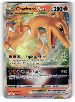 Charizard VSTAR NM 019/159 Holo Crown Zenith Pokemon Holo VSTAR Rare - Image 1