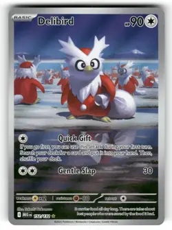 Delibird NM 152/132 Holo Mega Evolution Pokemon Illustration Rare - Image 1