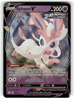 Sylveon V NM 074/203 Evolving Skies Pokemon Holo V Rare - Image 1