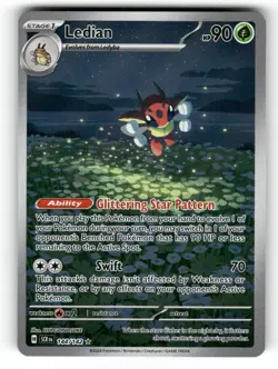 Ledian NM 144/142 Stellar Crown Pokemon Illustration Rare - Image 1