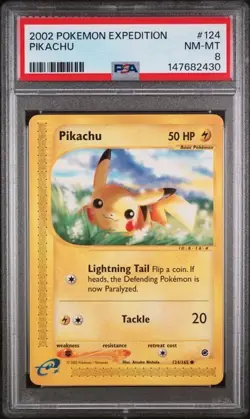 Pikachu PSA 8 124/165 Expedition Base Pokemon TCG Regular - Image 1