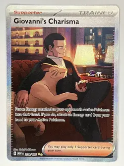 Giovanni's Charisma NM SIR 204/165 Sv: Scarlet & Violet 151 Pokemon TCG Holo - Image 1