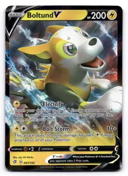 Boltund V NM 067/192 Rebel Clash Pokemon Holo V Rare - Image 1