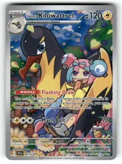 Iono's Kilowattrel NM 163/159 Journey Together Pokemon Illustration Rare - Image 1