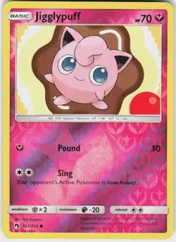 Jigglypuff 133/214 Common Lost Thunder Pokemon Reverse Holo NM - Image 2