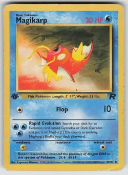 Magikarp 47/82 Uncommon Team Rocket Pokemon 1st Edition Damaged - Image 1