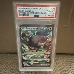 The Pokemon Company Bouffalant ex 170/086 Sv: White Flare Holo PSA 10 2025 - Image 1
