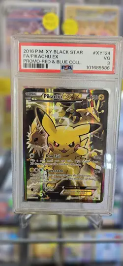 Pokemon Pikachu EX Black Star Promo Holo XY124 PSA 3 - Image 1