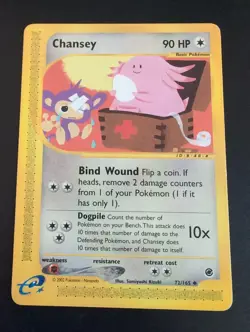 Chansey 72/165 Expedition Pokemon TCG Card - LP - Image 1