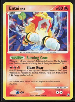 #5 Entei 4/132 Secret Wonders 2007 Holo Rare CRACKED ICE Pokemon Card - Image 1