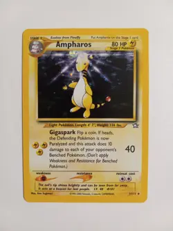 Pokemon TCG Ampharos 1/111 Neo Genesis Unlimited Holo Rare - Image 1
