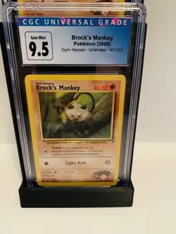 CGC 9.5 Brock’s Mankey Pokemon (2000) Gym Heroes-67/132 - Image 2
