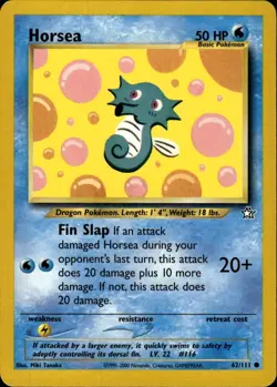 Pokemon Neo Genesis #062/111 Horsea Common Lightly played B - Image 1