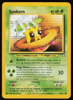 Sunkern 78/111 Common Neo Genesis Pokemon Unlimited Damaged - Image 1