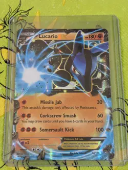 Lucario EX 54/111 Holo EX Rare Furious Fists Pokemon Damaged - Image 1