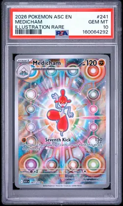 2026 POKEMON ASC EN-ASCENDED HEROES ILLUSTRATION RARE #241 MEDICHAM PSA 10 - Image 1