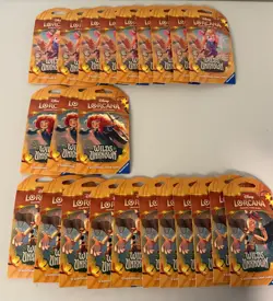 LOT OF 23 Disney Lorcana Wilds Unknown Sleeved Booster Pack SEALED NEW - Image 1
