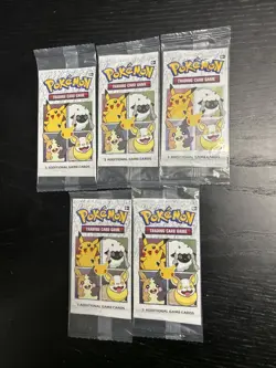 Lot Of (5) Pokemon 2021 25th Anniversary General Mills Promo Pack Sealed - Image 1