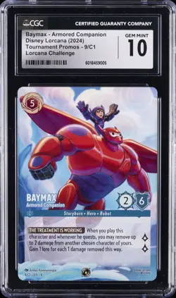 2024 DISNEY LORCANA TOURNAMENT PROMOS BAYMAX - ARMORED COMPANION CGC 10 GEM MINT - Image 1