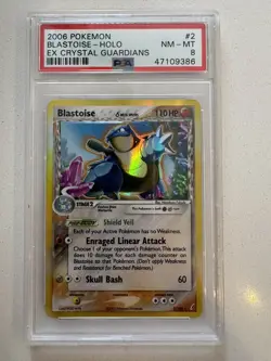 2006 POKEMON EX CRYSTAL GUARDIANS #2/100 BLASTOISE HOLO | PSA 8 - Image 1