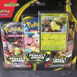 Pokemon TCG Mega Evolution Perfect Order 3 Pack Blister Factory Sealed New 🚚💨 - Image 1