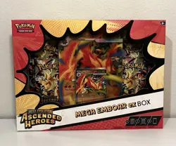 3 Pokemon TCG Ascended Heroes Mega ex Box Bundle Feraligatr Emboar Meganium New - Image 5