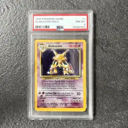 Pokemon PSA 8 NM-MT Alakazam 1/102 Base Set WOTC Vintage Rare Holo 1999 - Image 1