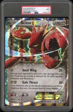 2016 POKEMON XY BREAKPOINT TAG #76 SCIZOR EX-HOLO PSA 9 - Image 1