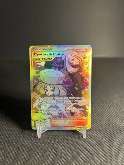 Pokemon TCG Cynthia & Caitlin 228/236 Sm-Cosmic Eclipse Full Art MP - Image 1