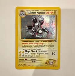 Lt. Surge's Magneton 8/132 Gym Heroes Holo Rare 1st Edition English 70 HP - Image 1