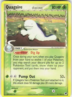 Quagsire 21/101 Rare Dragon Frontiers Pokemon Heavily Played - Image 1