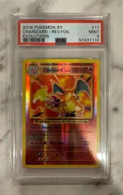 2016 XY Pokemon Evolutions Charizard 11/108 Reverse Holo PSA 9 - Image 1