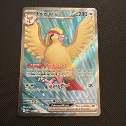 Pidgeot EX 217/197 Ultra Rare Full Art Holo Obsidian Flames Near Mint NM Pokemon - Image 1