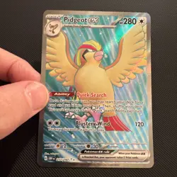 Pidgeot EX 217/197 Ultra Rare Full Art Holo Obsidian Flames Near Mint NM Pokemon - Image 2