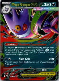 Mega Gengar ex 056/094 Double Rare Phantasmal Flames Pokemon Holo Near Mint - Image 1