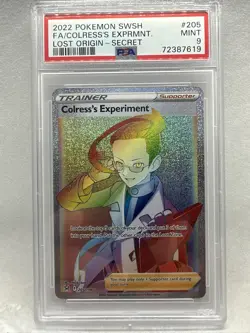 Pokemon Sword & Shield Lost Origin Colress's Experiment 205/196 Rainbow PSA 9 - Image 1