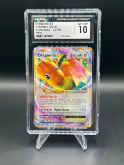 2016 Pokemon XY Evolutions Holo Dragonite EX #72 CGC 10 GEM MINT - Image 1
