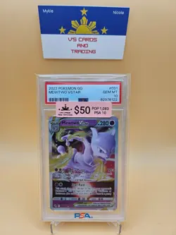 2022 POKEMON GO #031 MEWTWO VSTAR PSA 10 - Image 1
