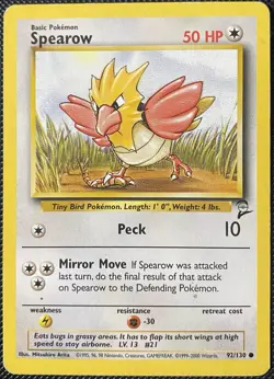 Spearow 092/130 Base Set 2 Regular - Pokemon Card - Image 1