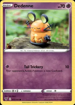 Dedenne 077/185 Common Vivid Voltage Pokemon Yuki Morii Lightly Played - Image 1