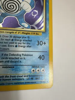 Poliwrath Holo Rare Base Set Unlimited 13/102 Pokemon Card LP - Image 4