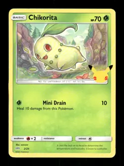 Pokemon McDonald's 25th Anniversary Promos #002/025 Chikorita Promo - Image 1
