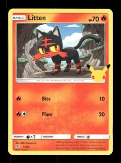 Pokemon McDonald's 25th Anniversary Promos #015/025 Litten Promo - Image 1