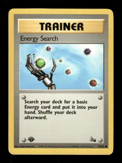 Pokemon Fossil 1st Edition #59/62 Energy Search Common - Image 1