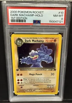 POKEMON DARK MACHAMP 2000 ROCKET #10 HOLO 1ST EDITION PSA 8 - Image 2