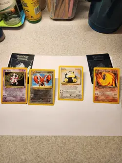 Snorlax, Scizor, Mr. mime, Dark Quilava rare holo Pokemon cards. - Image 1