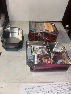 Pokemon Tins With Cards, Empty Pokemon Tin, Pokemon Tin With Miselaneace Cards - Image 5