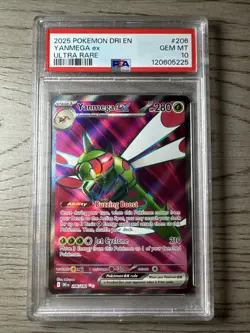 2025 Pokemon DRI EN Yanmega ex Ultra Rare #206 PSA 10 GEM MT - Image 1