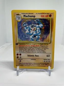 Pokemon Base Set Machamp 8/102 - Holo 1st Edition - MP - Image 1